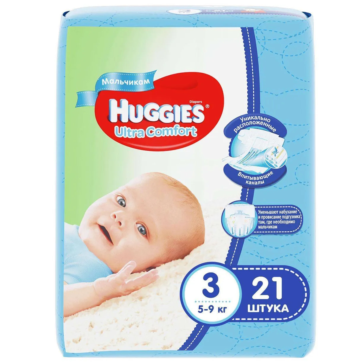 Подгузники Huggies Ultra Comfort для мальчиков 3 (5-9 кг) 21 шт. - фото 15