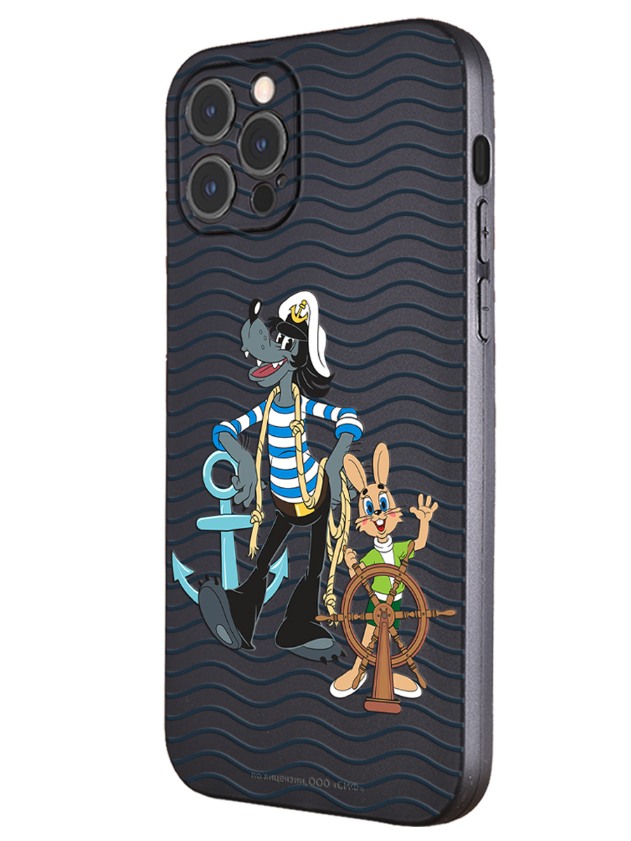 Силиконовый чехол Mcover для смартфона Apple iPhone 12 Pro Союзмультфильм Заяц и волк в море - фото 1