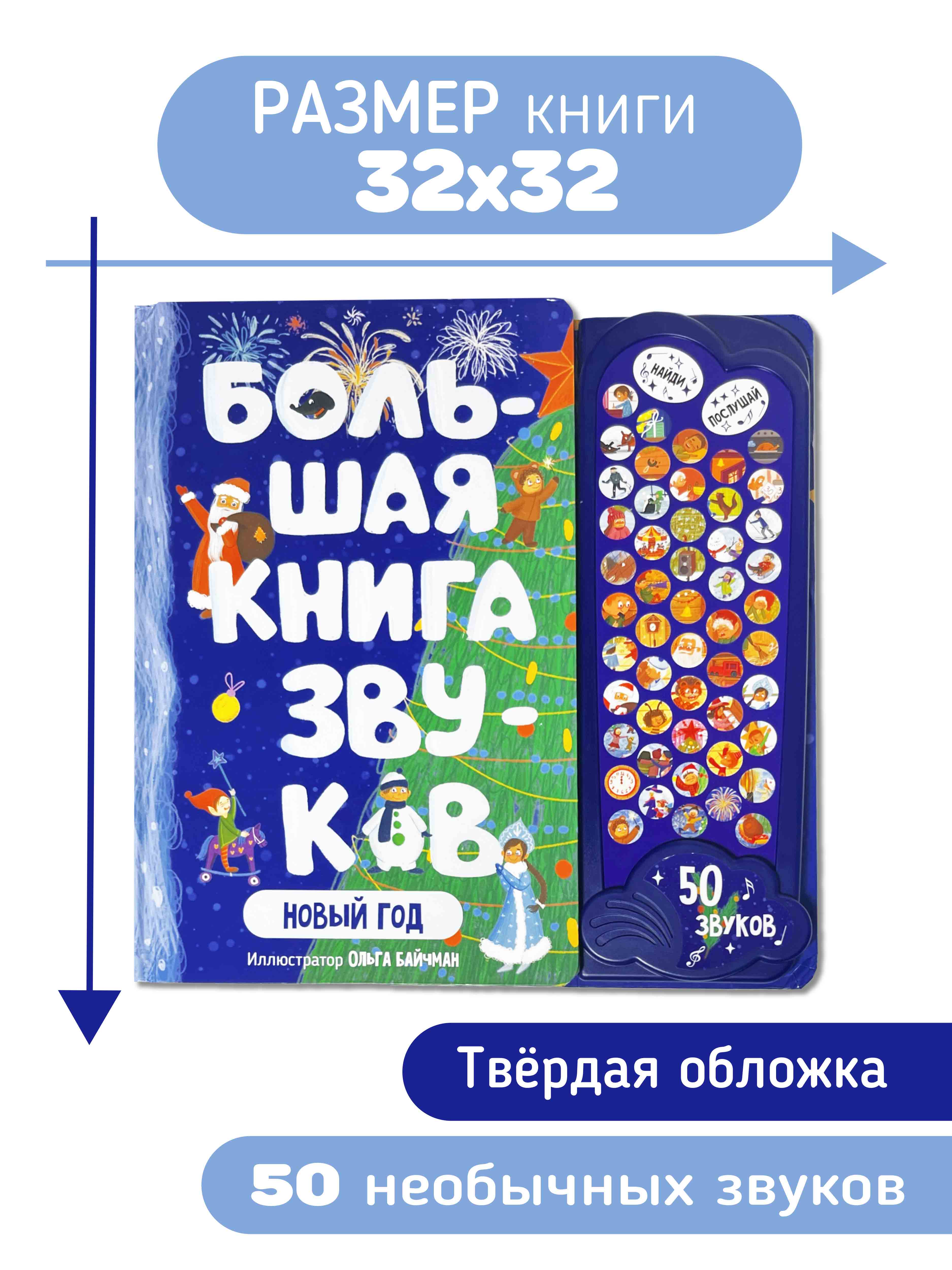 Большая развивающая музыкальная книга Счастье внутри для детей Виммельбух «Новый год» - фото 5