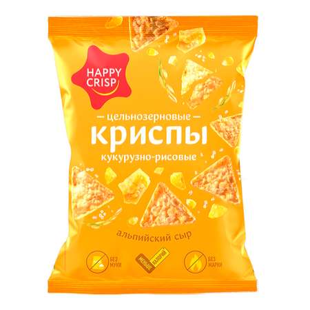 Чипсы кукурузно-рисовые Happy Crisp Альпийский сыр 50г