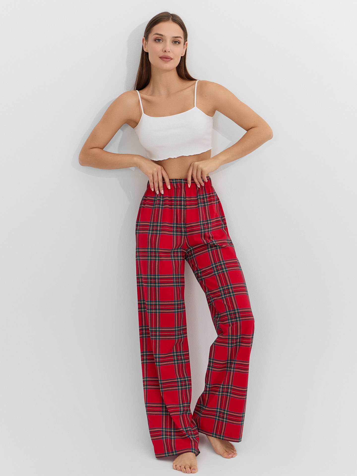 Брюки Mark Formelle (Марк Формэль) 532524-1/клетка на красном - фото 6