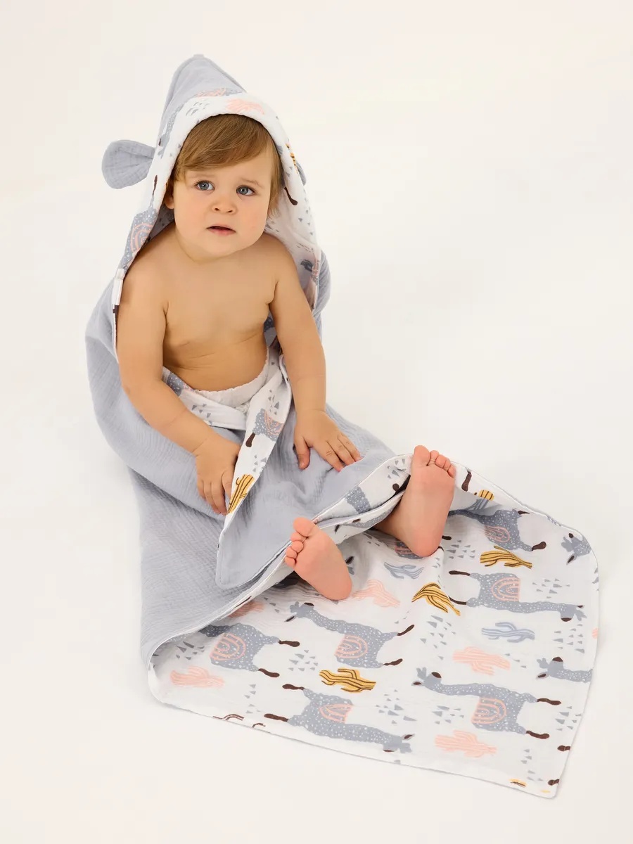 Полотенце Loo-Loo серое с ушками 95 x 95 см 1 шт. - фото 8