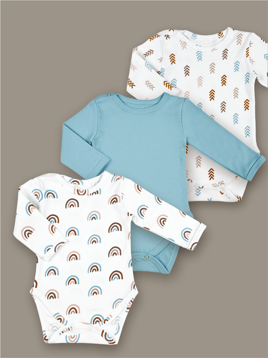 Боди 3 шт ШВЕЙНЫЕ ИСТОРИИ бодирадуга - фото 1