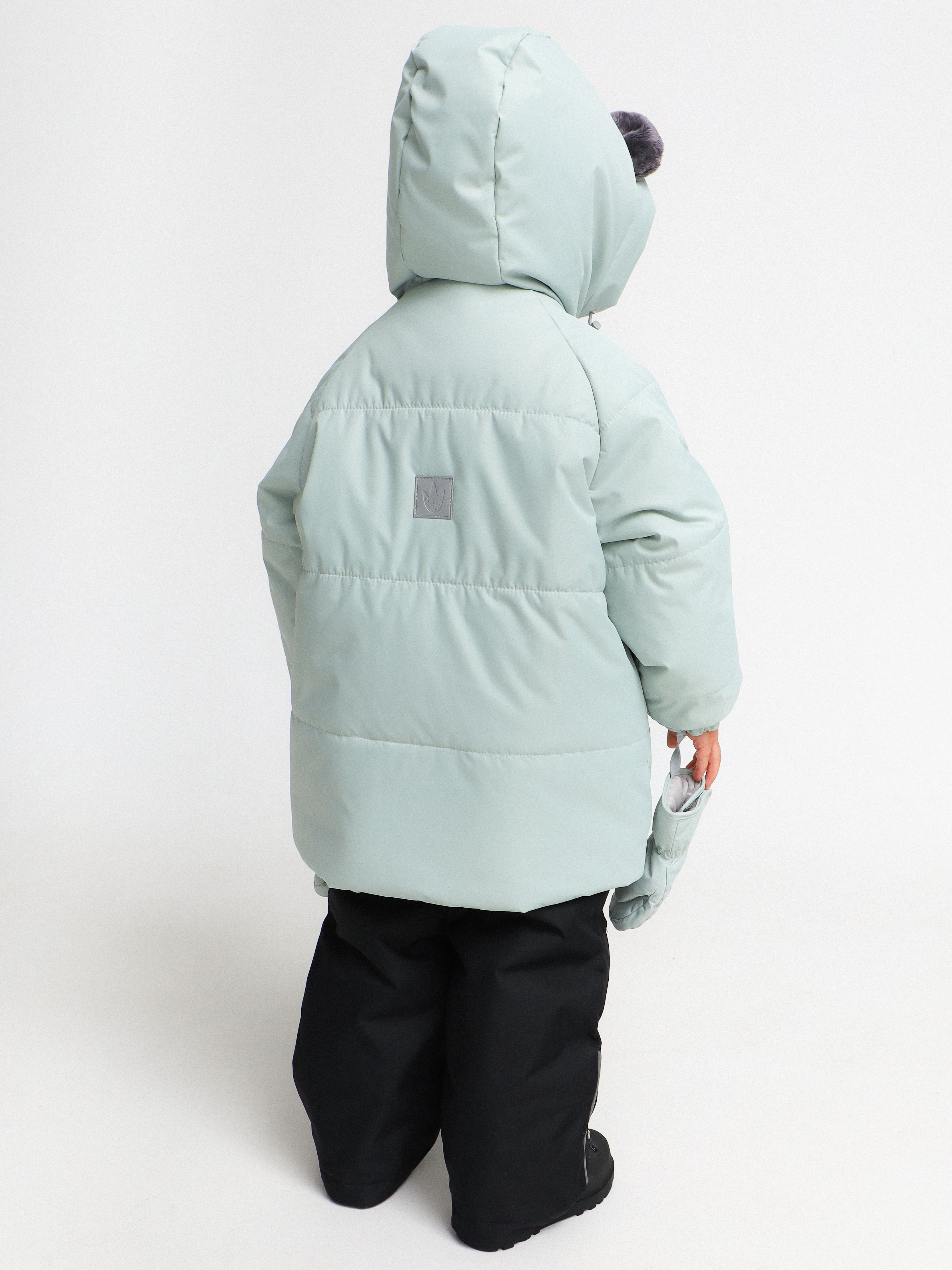 Куртка MINIDINO G-VO-Krt-149/0Куртка зимняя с ушками светло-фисташковая - фото 4