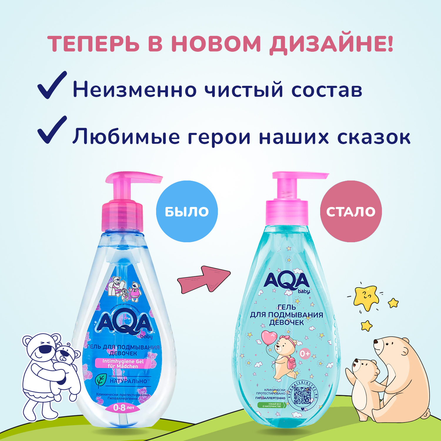 Гель для подмывания AQA baby для девочек 250мл с 0месяцев - фото 7