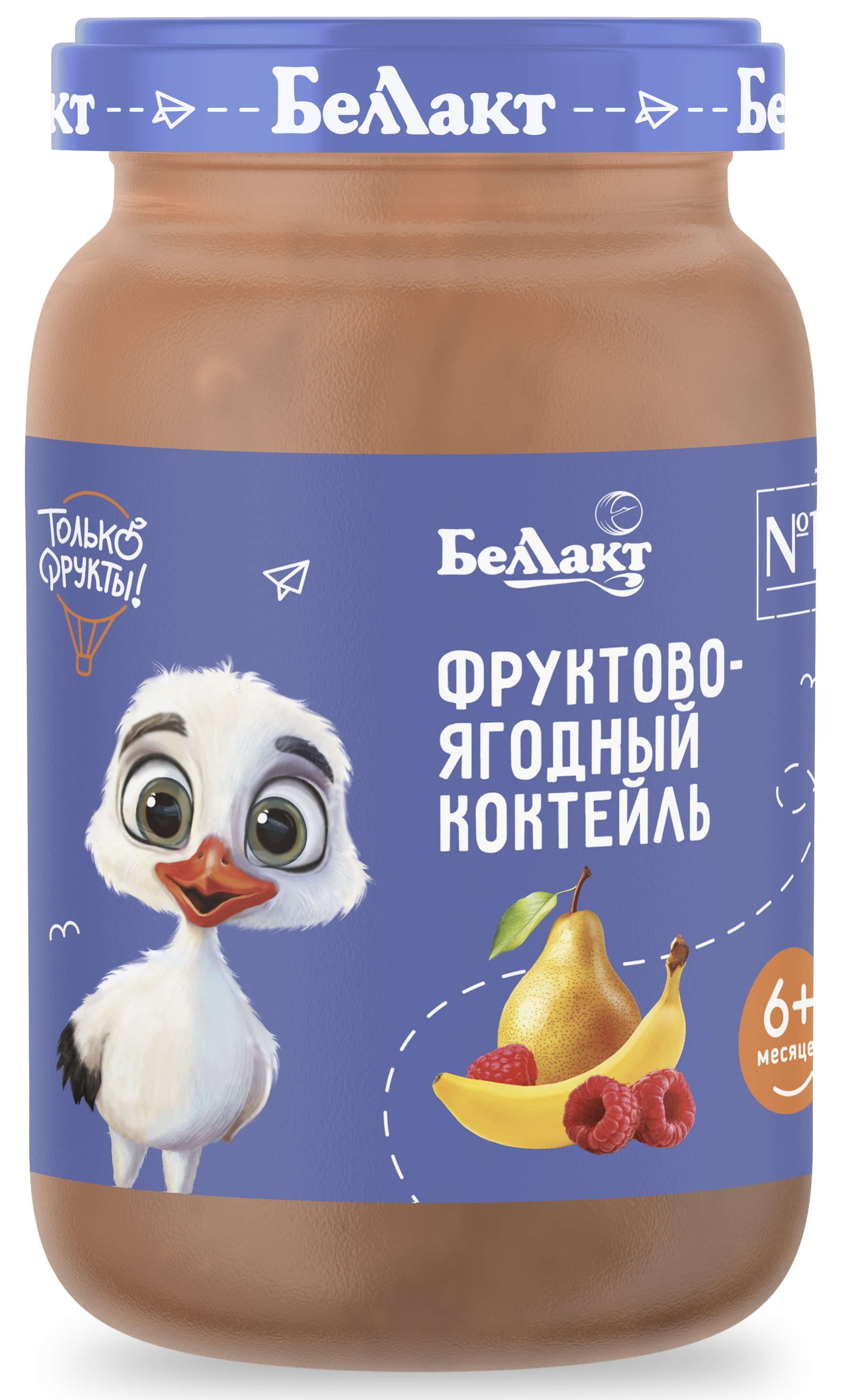 Пюре Беллакт Фруктово-ягодный коктейль с 6 мес 185 г - фото 1