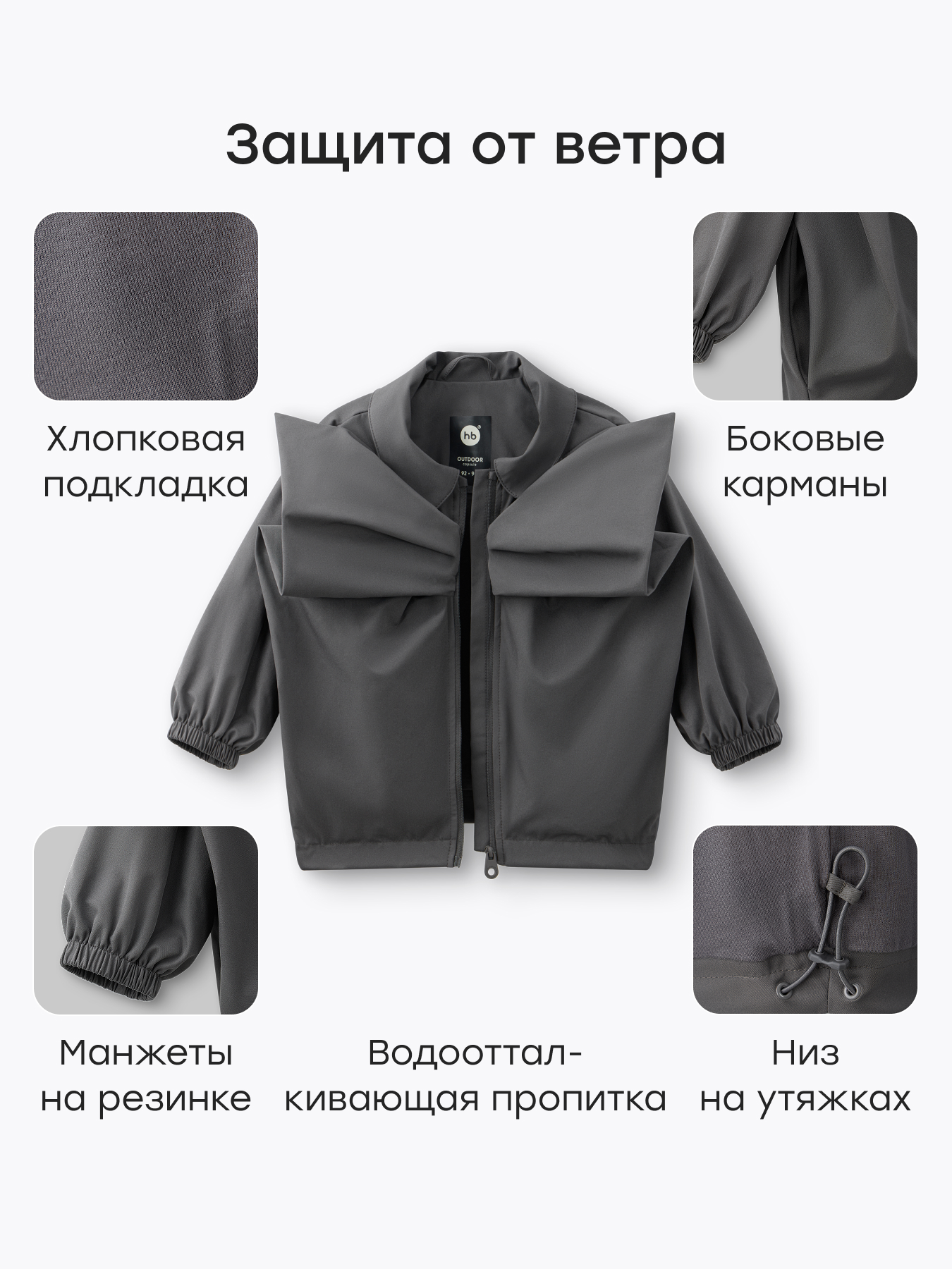 Ветровка Happy Baby 88361-1_dark-grey - фото 3