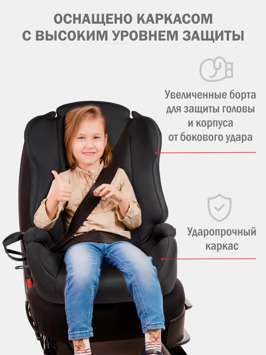 Автокресло SIGER НЕКСТ ISOFIX Isofix 1/2/3 (9-36 кг) серый - фото 7