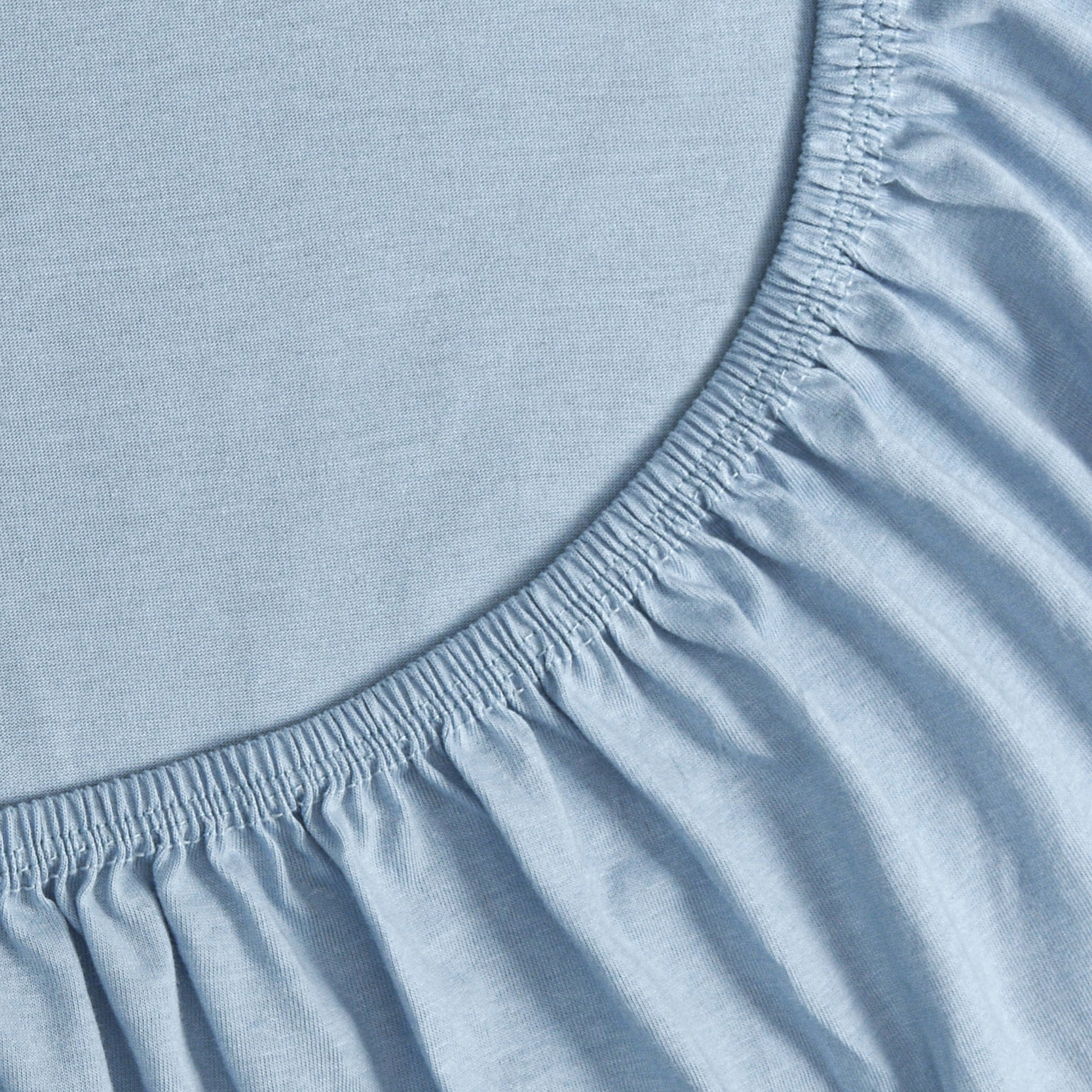 Простынь на резинке 160х80 Mrs.Stretch Mr.Jersy натяжная трикотажная цвет голубой - фото 5