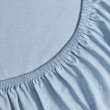 Простынь на резинке 160х80 Mrs.Stretch Mr.Jersy натяжная трикотажная цвет голубой