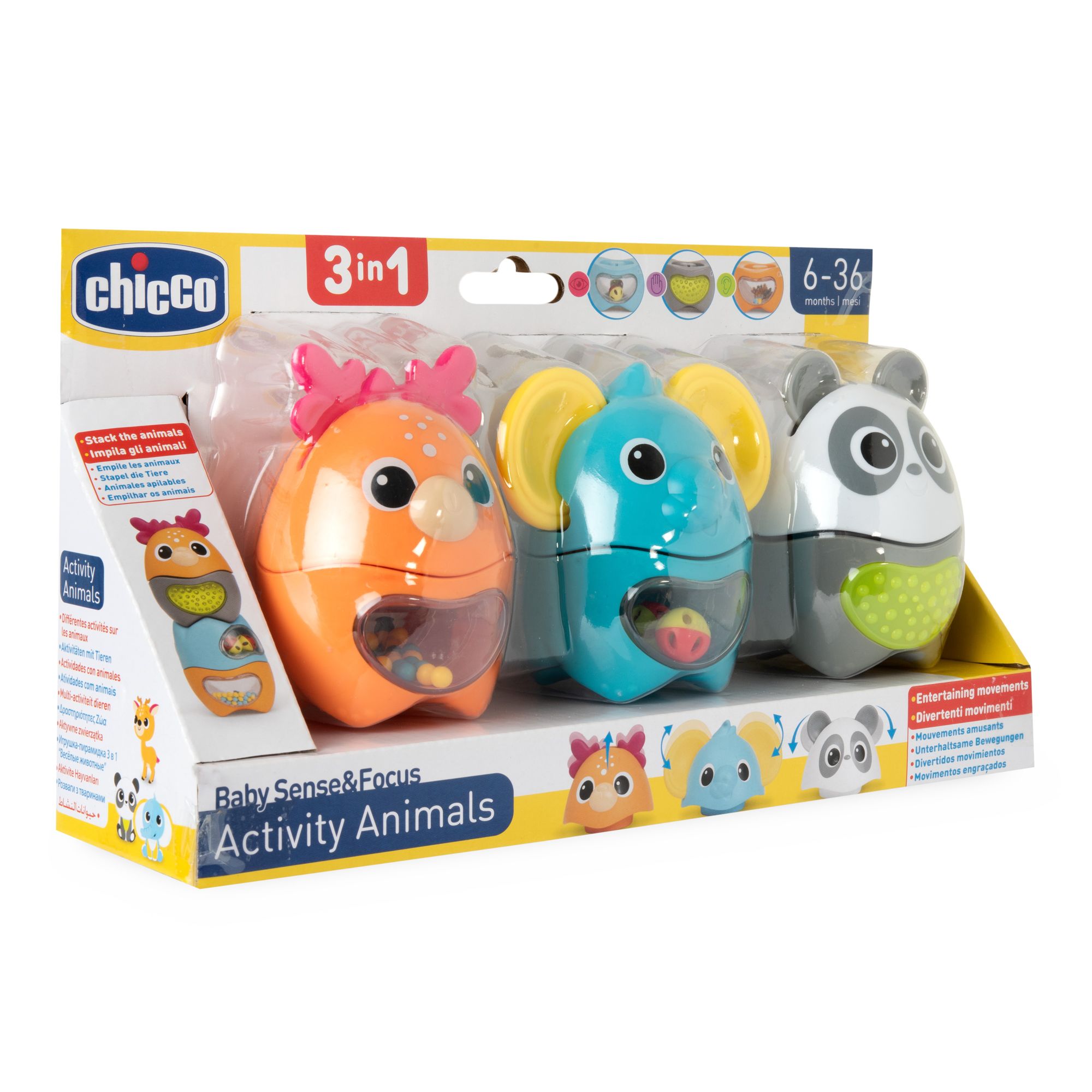 Игрушка Chicco пирамидка Весёлые животные 3в1 - фото 12