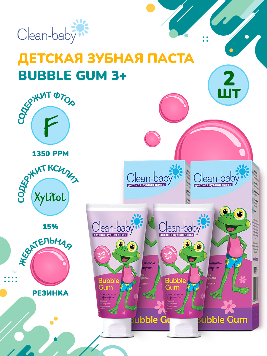 Зубная паста Clean-baby с фтором Жевательная резинка - фото 1