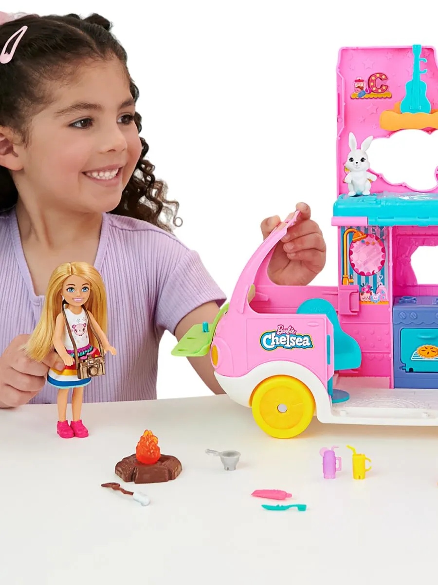 Кукла модельная Barbie Челси с питомцами и машинка HNH90 - фото 5