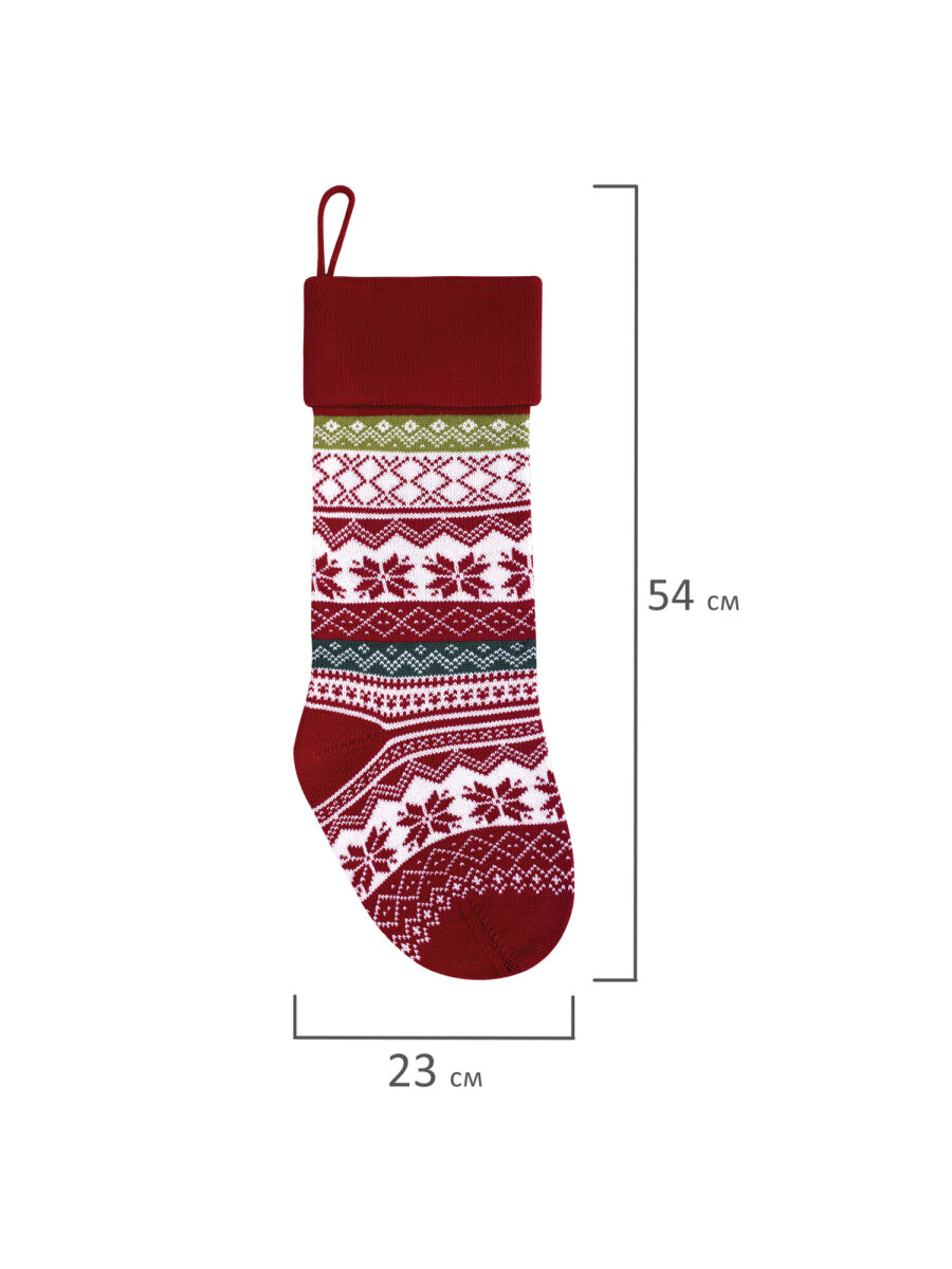 Новогодний носок для подарков Золотая сказка большой 25x2,5x47 см - фото 9