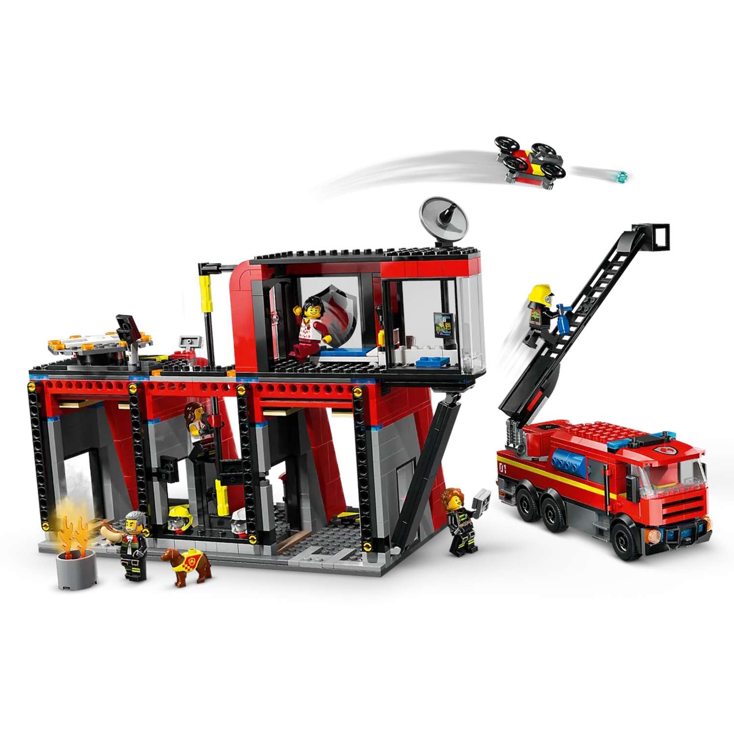 Конструктор LEGO City Пожарная часть с машиной блочный - фото 3