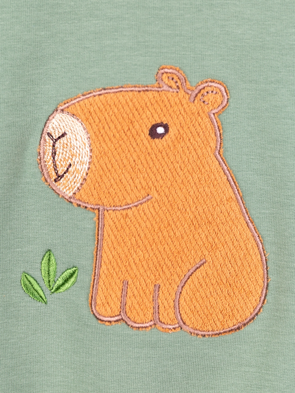 Костюм Baby boom КД568/1-Ф2 аппликация капибара полынь - фото 5