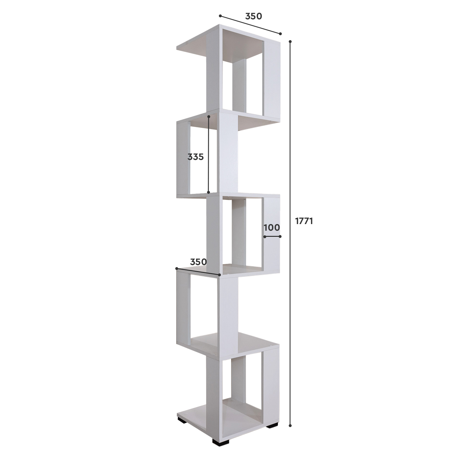 Стеллаж белый Comfort Avenue Инея Ясень белый 4426 179.1х35х35 - фото 7