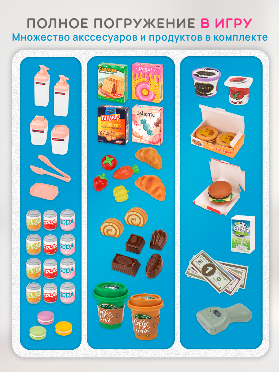 Игровой набор Рыжий кот касса, прилавок, продукты - фото 4