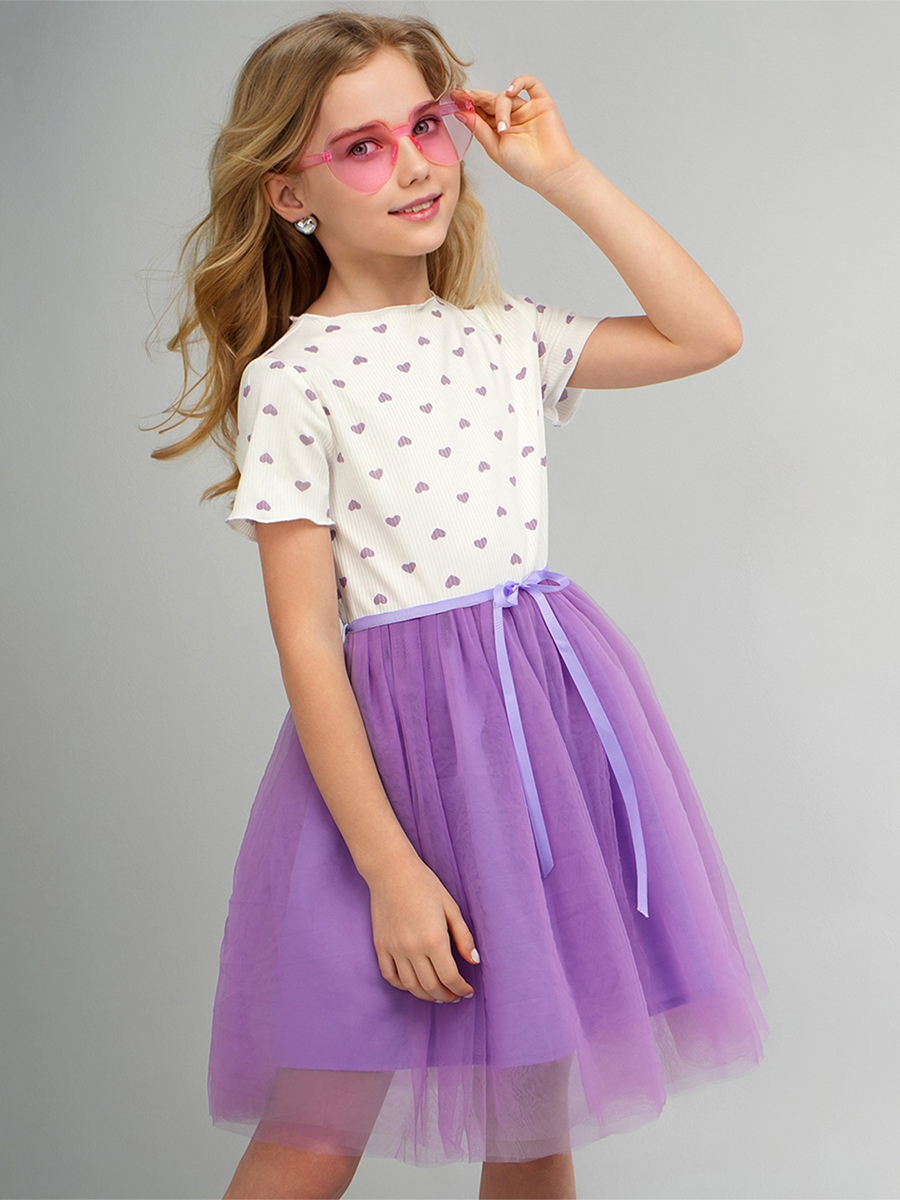 Платье HappyFox HFI3284белый.сиреневый - фото 2