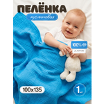 Пелёнка Loo-Loo голубой муслин 100х135 см 1 шт.