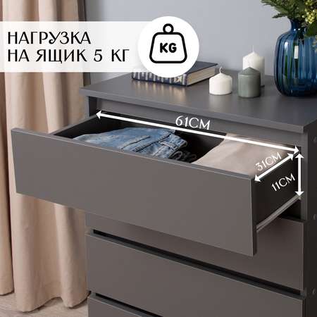 Комод LETTA City 4 ящика Серый Графит 700х867х354