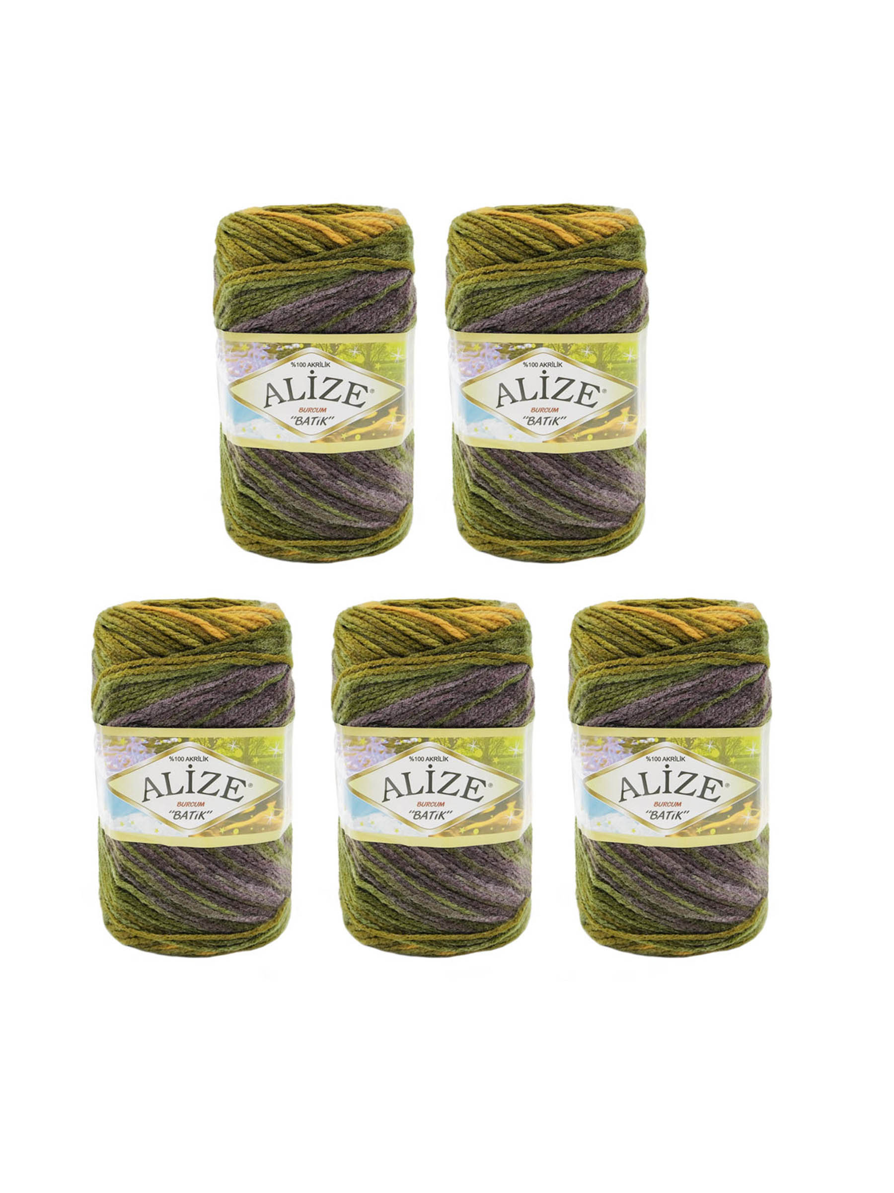 Пряжа Alize для вязания Burcum Batik 100 гр 210 м 5 мотков 5850 секционный - фото 6