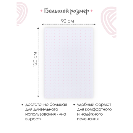Пеленка трикотажная inlovery для новорожденных «Легкость» кошки 95х120см 2 шт