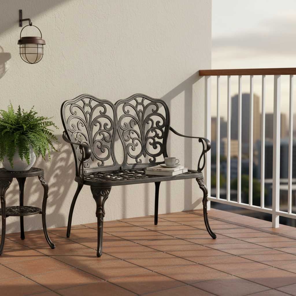 Садовая скамья TETCHAIR Симфония алюминий бронзовый - фото 1