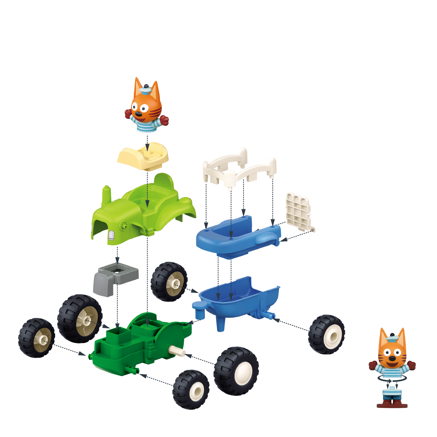 Конструктор SLUBAN Коржик на тракторе 15 дет. - фото 4