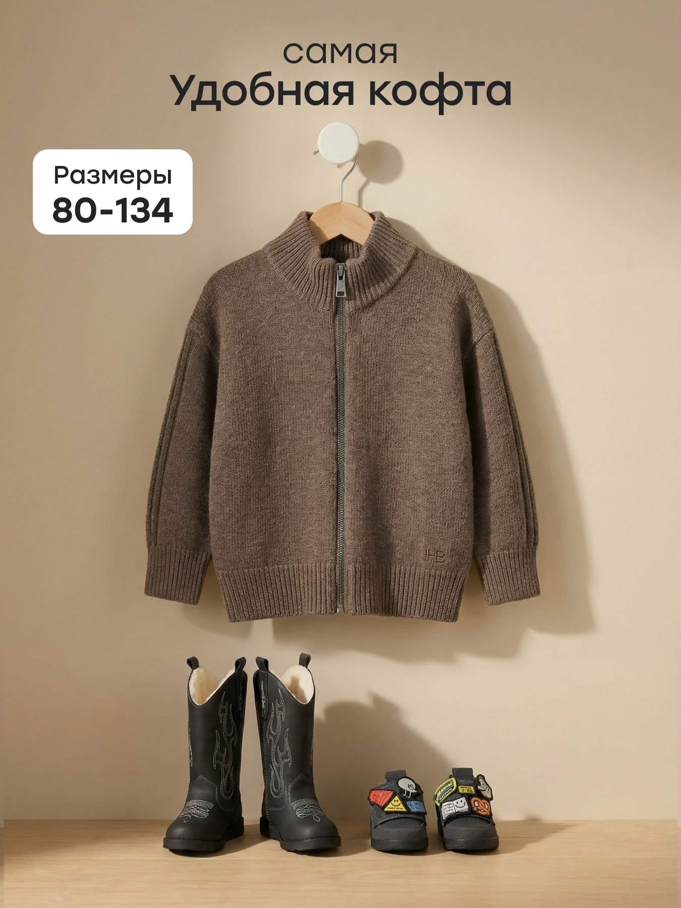 Толстовка Happy Baby 88339_cappucino - фото 2