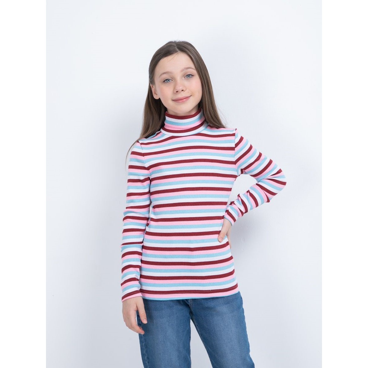 Водолазка SOFT SECRET К-7018Н/розовый/св.бирюзовый/белый/винный - фото 2