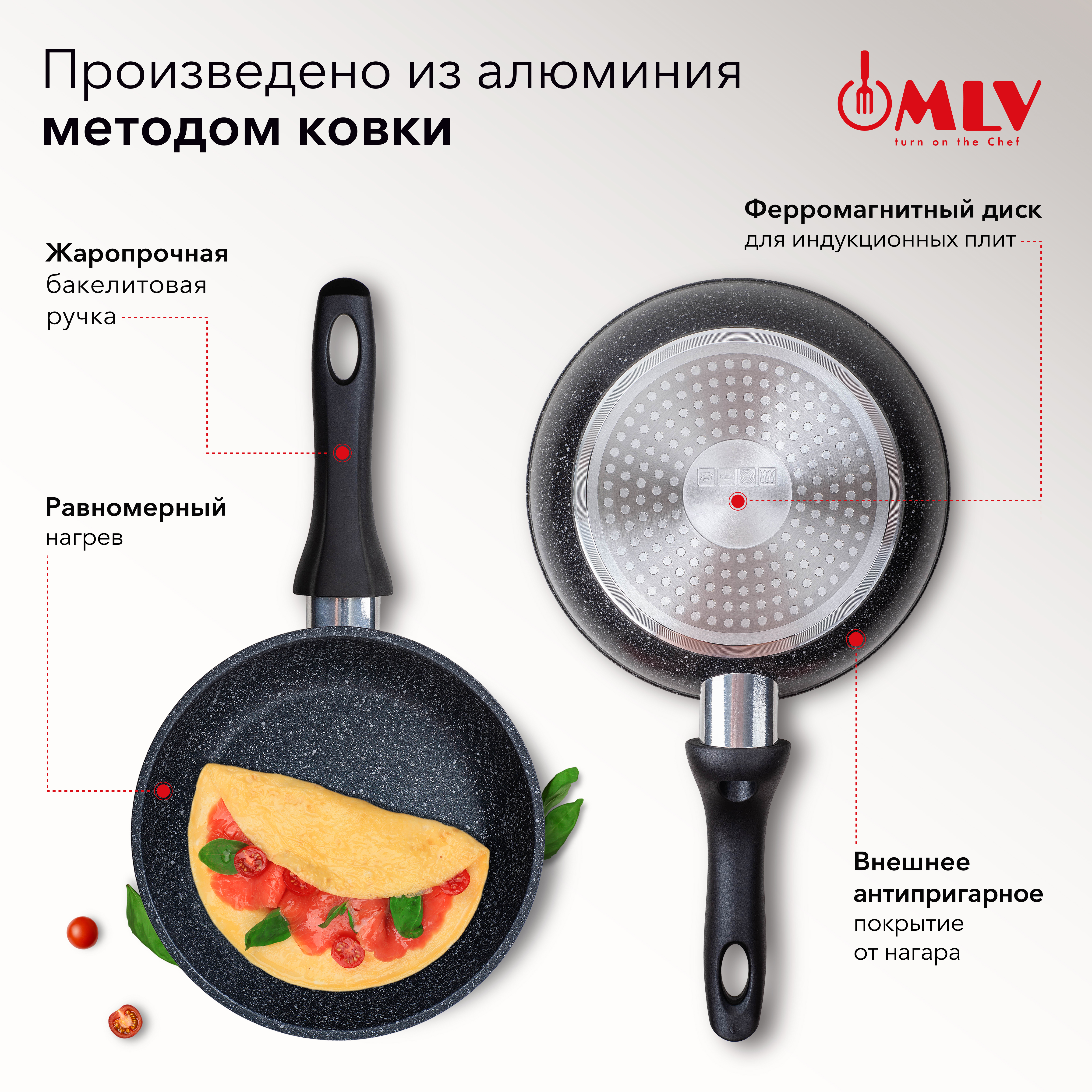 Сковорода с антипригарным покрытием Moulin Villa Orion 20 см - фото 2