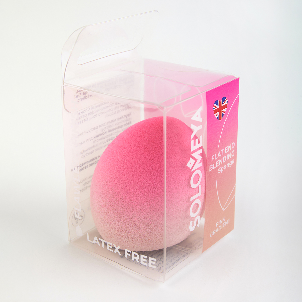 Срезом, Розовый SOLOMEYA Спонж для макияжа со - фото 2
