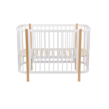 Детская кроватка Polini kids 350 прямоугольная, продольный маятник (белый)