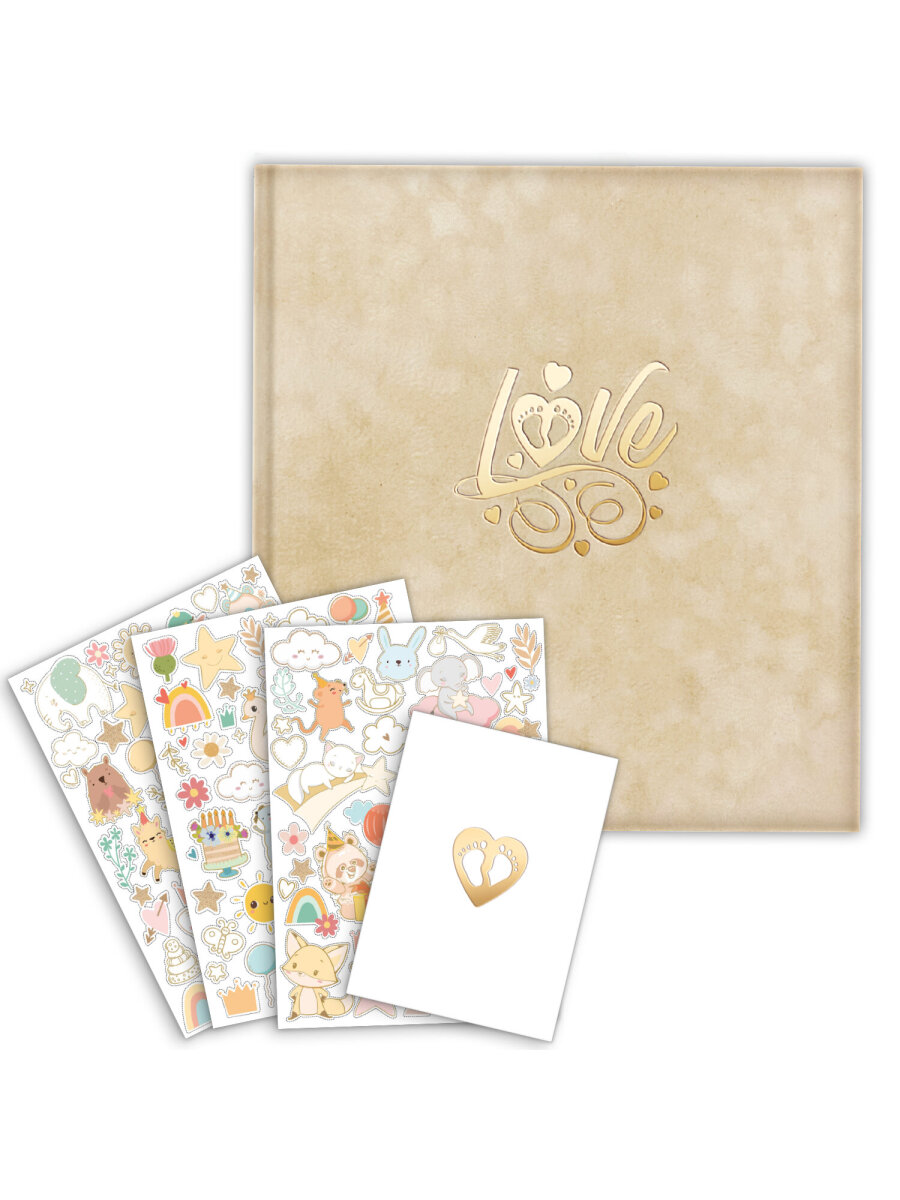 Фотоальбом анкета Brauberg детский семейный для новорожденных с наклейками - фото 1