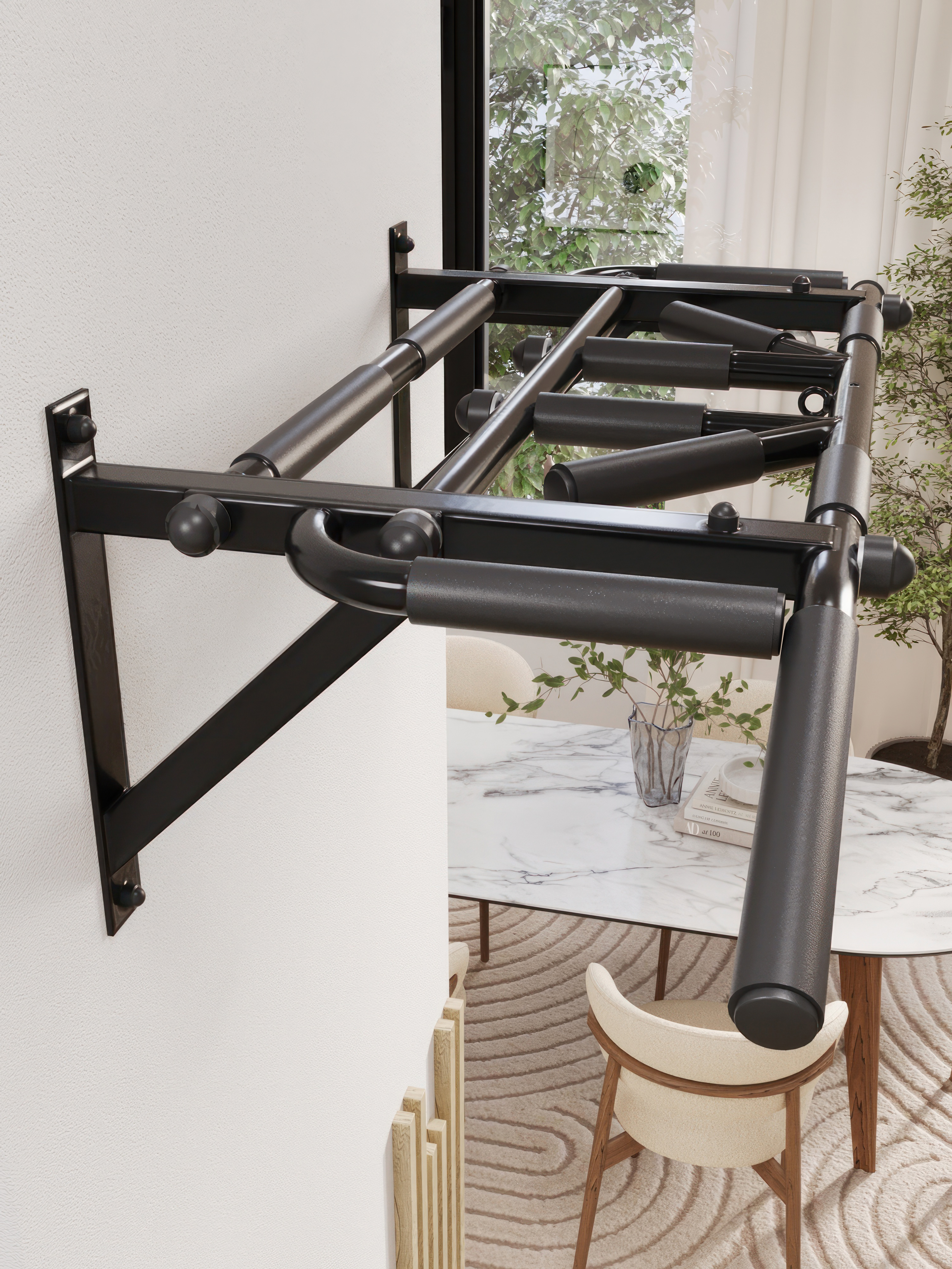 Турник настенный "Тарантул" PRO - прорезиненные хваты - фото 5