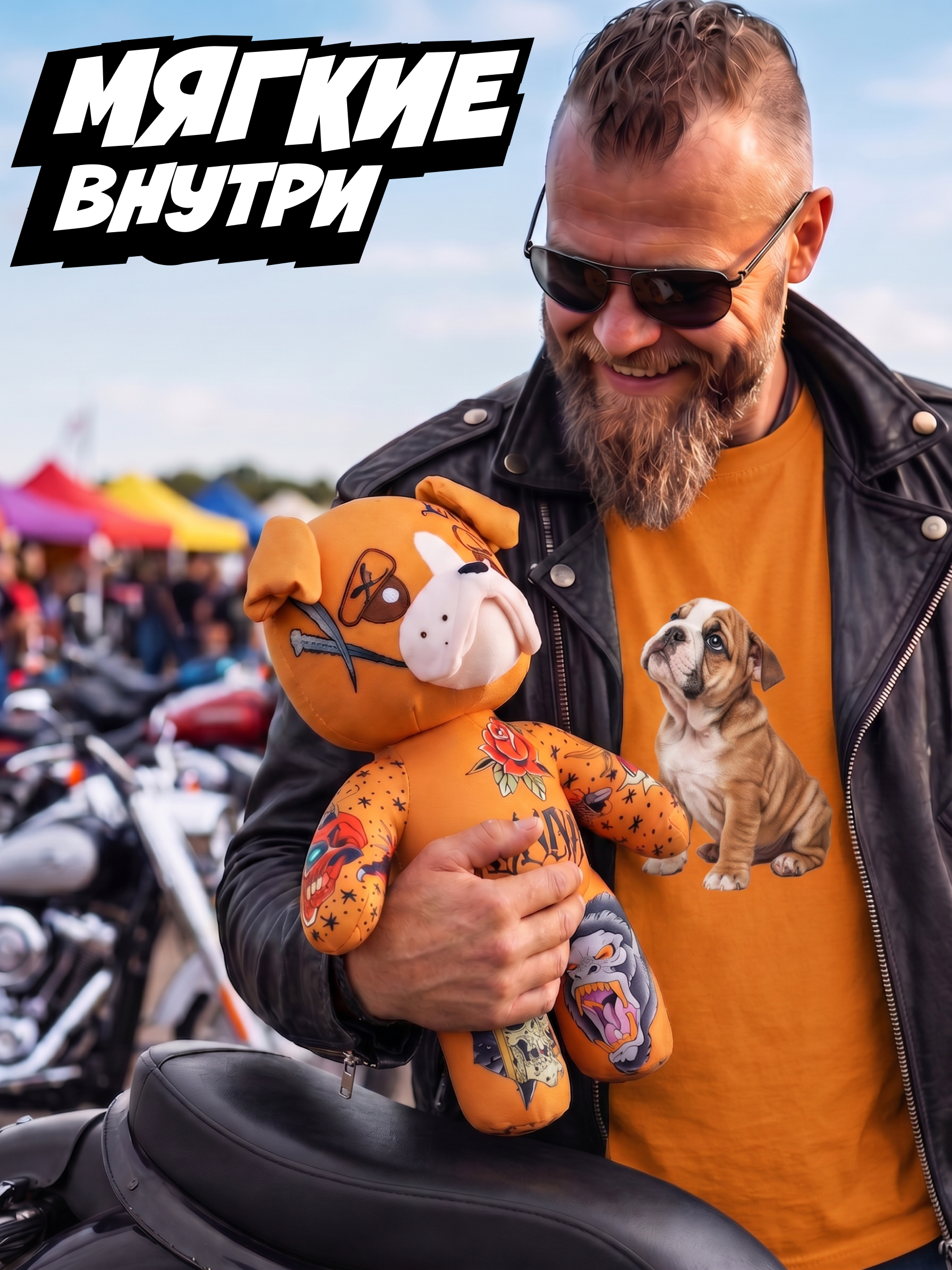 Мягкая игрушка Tattoo Zoo Бульдог Бенни 38 см - фото 6