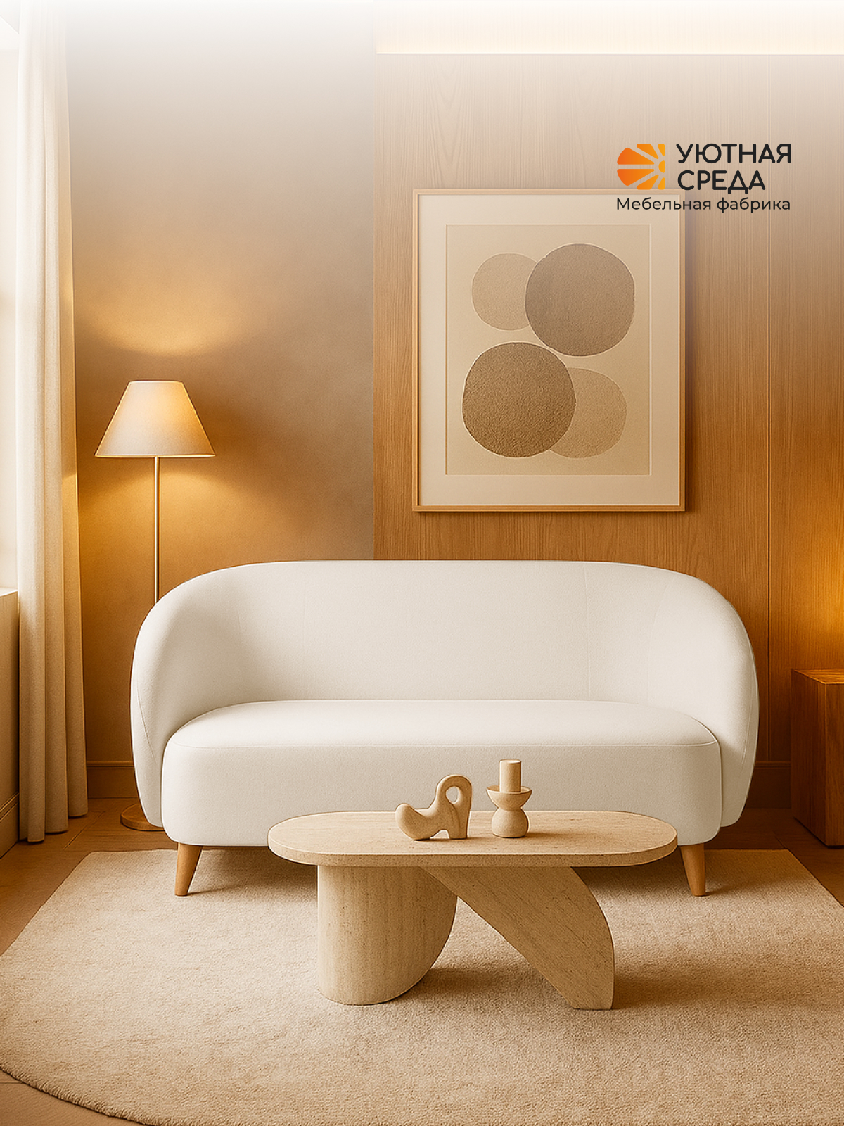 Диван Уютная среда молочный велюр белый - фото 20