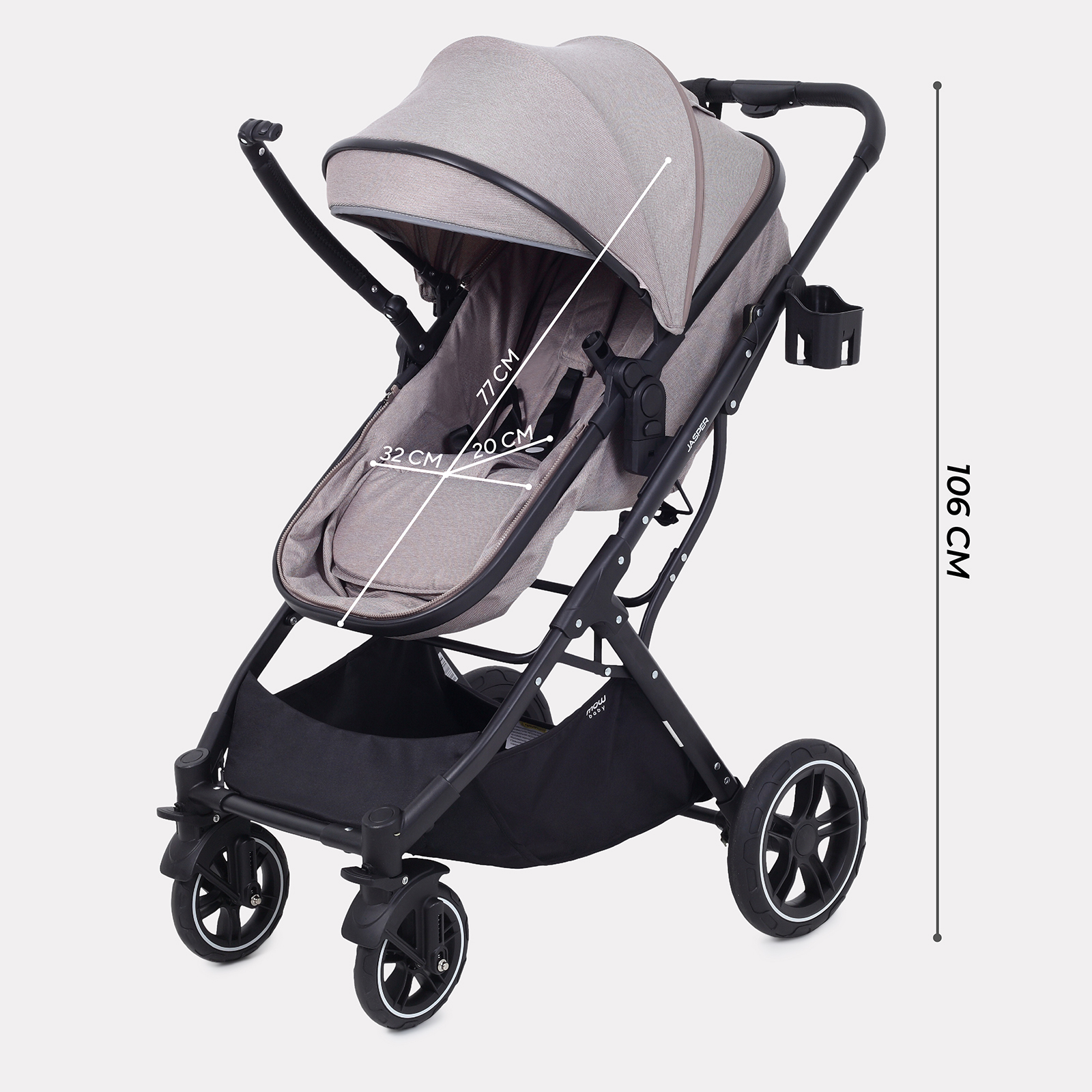 Коляска трансформер MOWbaby Jasper 3в1, beige бежевый - фото 3