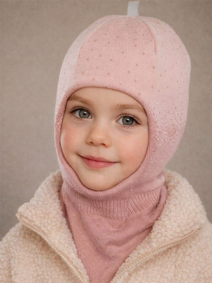 Шапка-шлем ПриКиндер U-Sp24167 Пудровый - фото 1