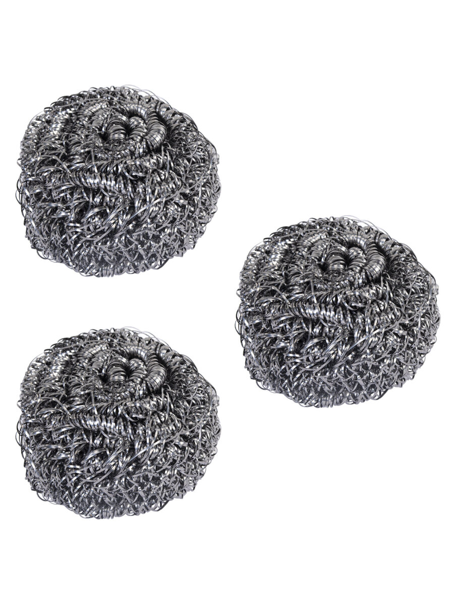 Губки для мытья посуды Лайма мочалки на кухню металлические набор 3 штуки - фото 9