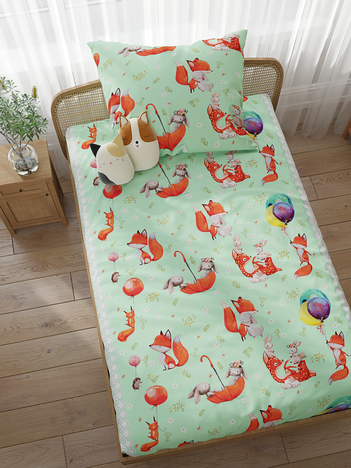 Комплект постельного белья СКАЗКА. Лисятки полутораспальный 3 предм. - фото 3