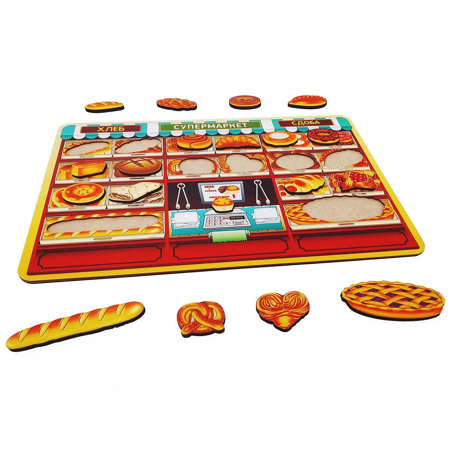 Игрушка Нескучные игры бизиборд Супермаркет Хлеб и сдоба - фото 8