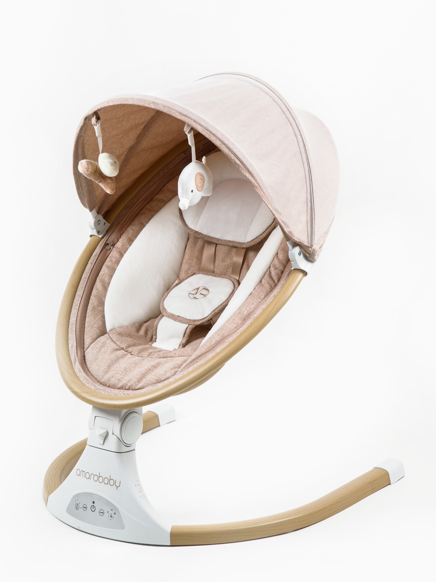 Электронные качели детские Amarobaby Ergo Swing бежевые - фото 19