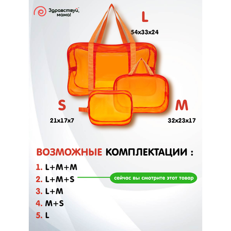 Сумка в роддом Здравствуй мама! Premium Quality 3 шт