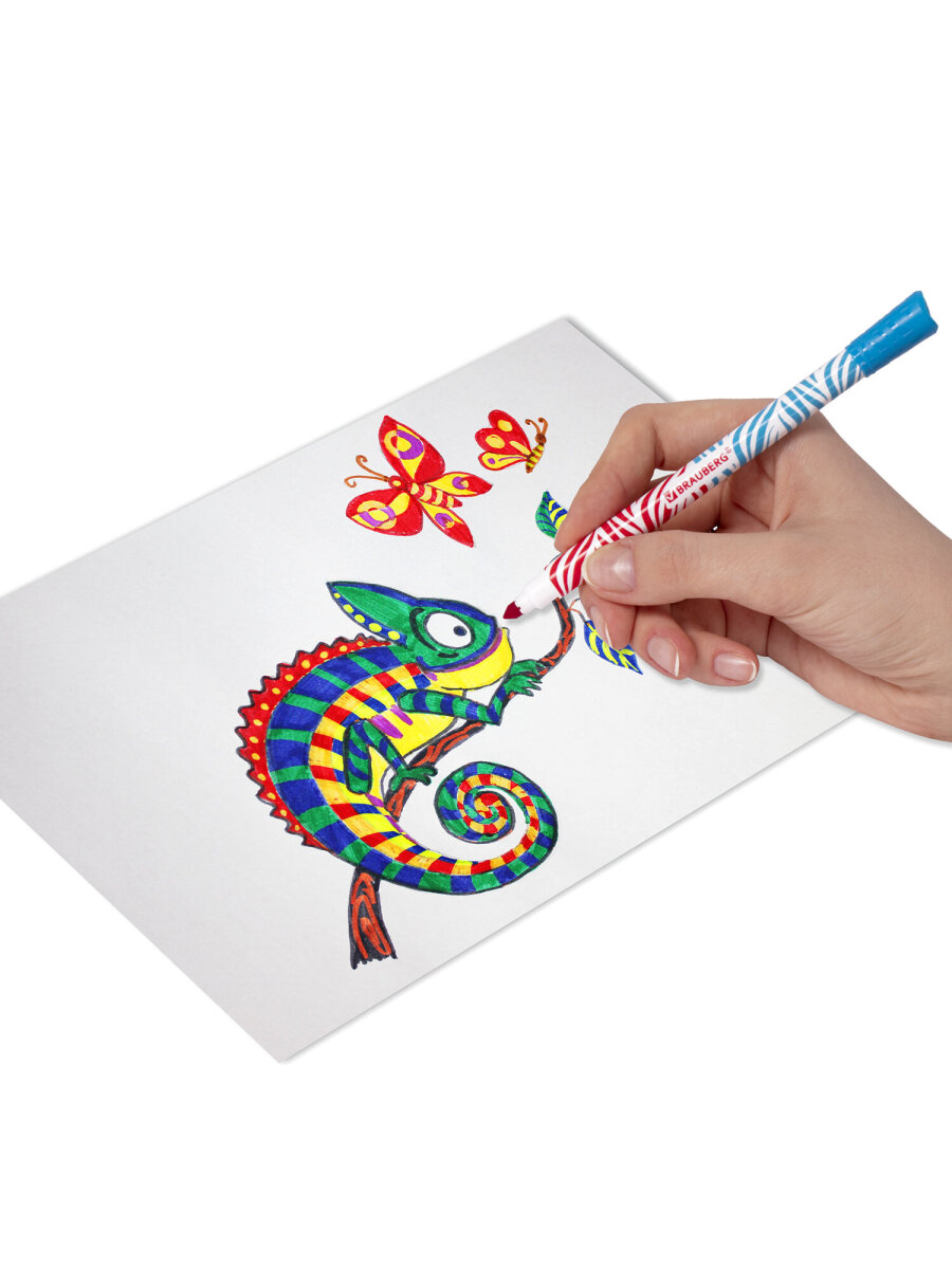 Фломастеры Brauberg двусторонние 10 цв. - фото 12