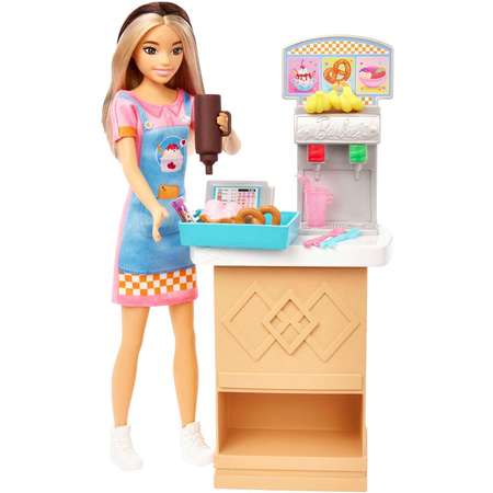 Кукла модельная Barbie Моя первая работа закусочная