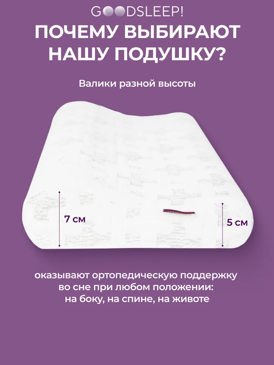 Ортопедическая подушка Goodsleep! П03 ORTOKIDS для детей от 3-х лет - фото 4