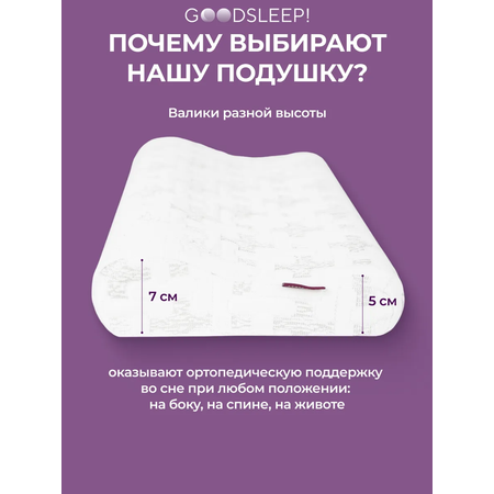 Ортопедическая подушка Goodsleep! П03 ORTOKIDS для детей от 3-х лет