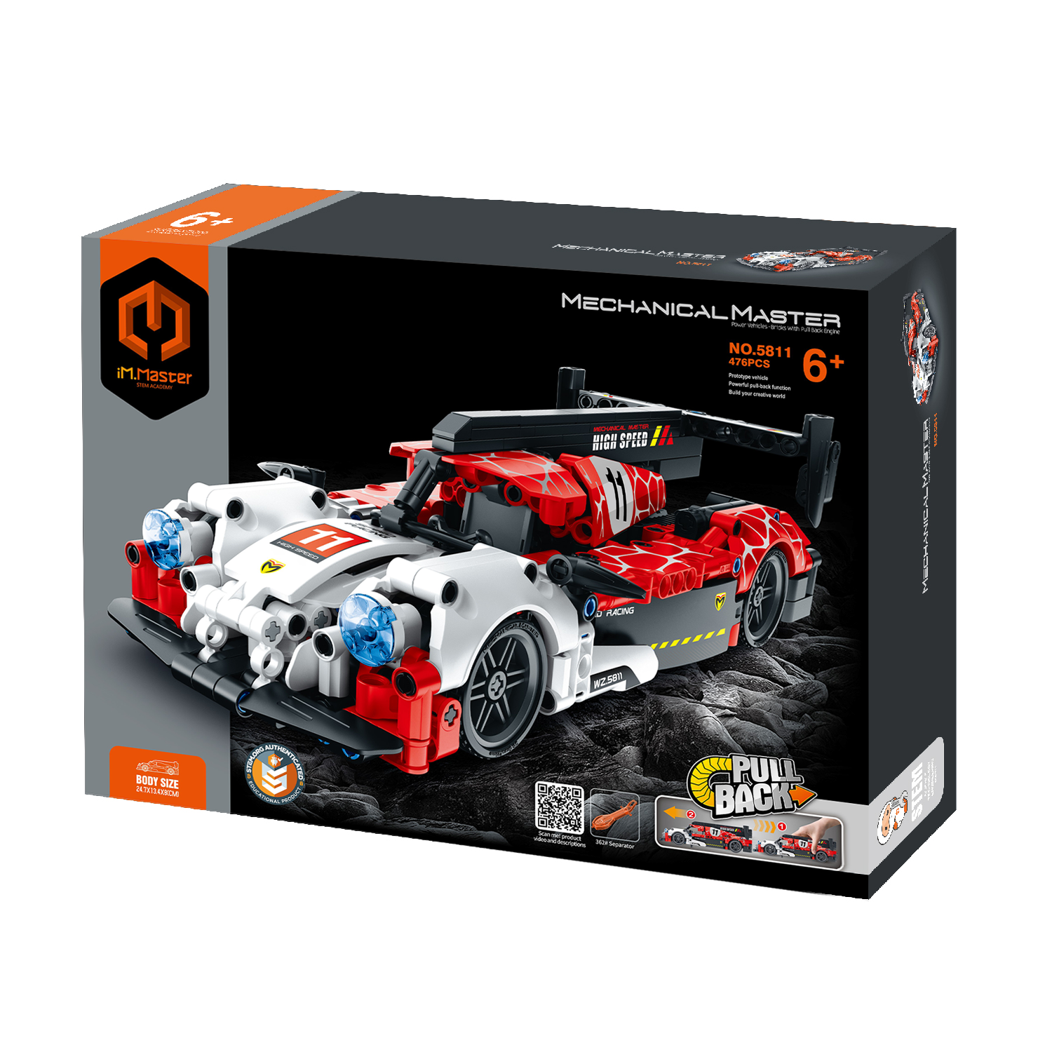 Конструктор Im.Master Спортивный автомобиль Пулл бэк 476 дет. - фото 4